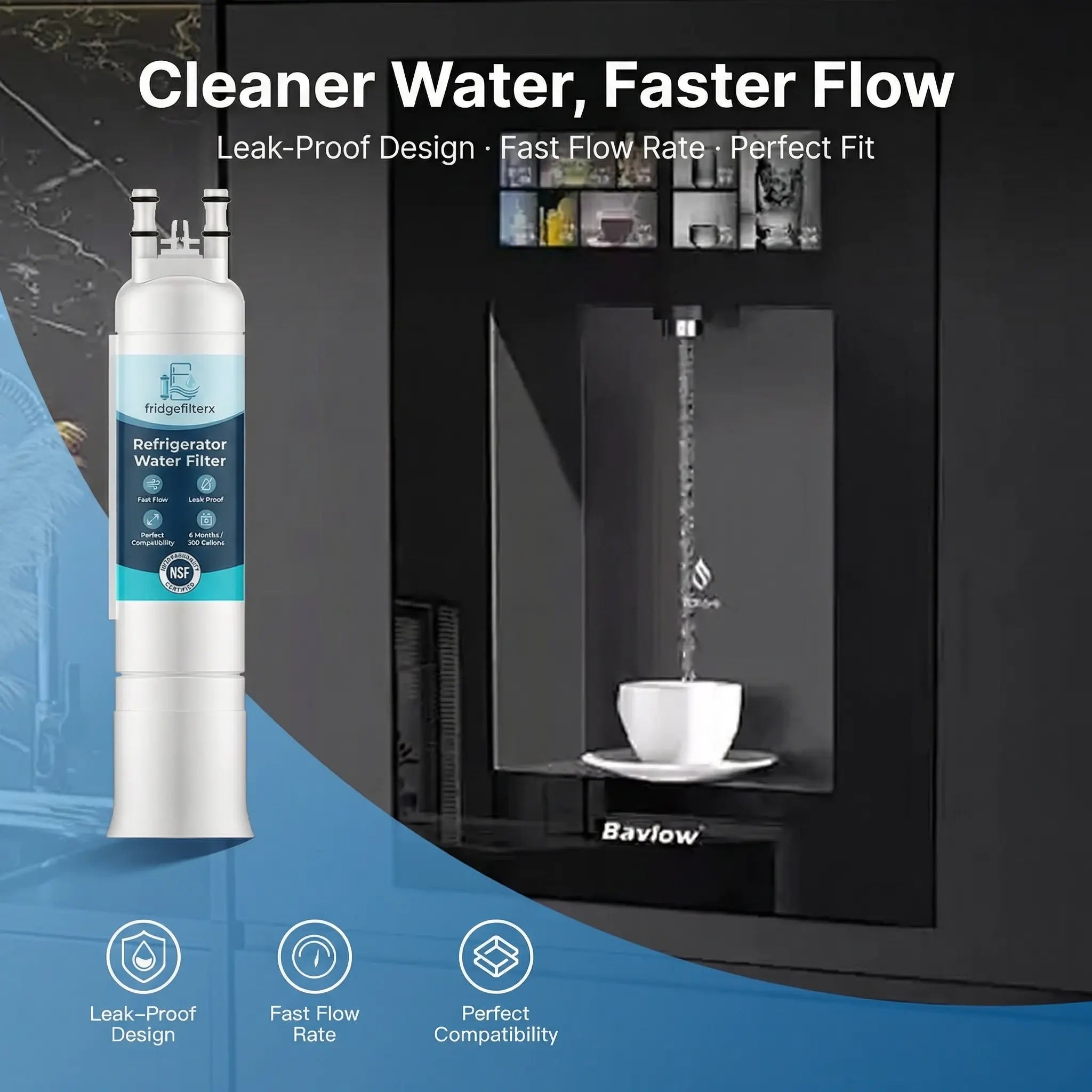 Replacement Water Filter by Fridgefilterx, Compatible with EPPWFU / Pure Advantage PWF- ( 3 Pack)