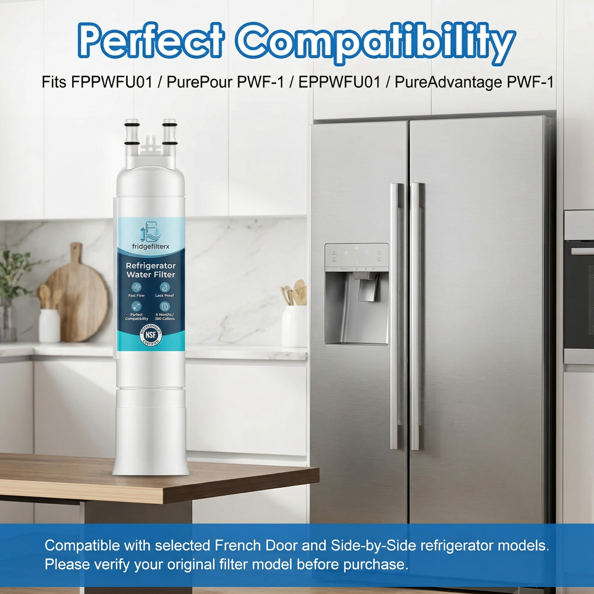 Replacement Water Filter by Fridgefilterx, Compatible with EPPWFU / Pure Advantage PWF- ( 3 Pack)