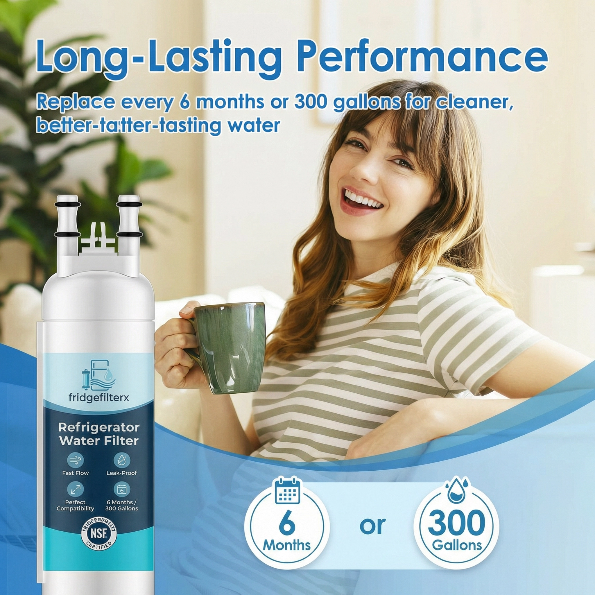 Replacement Water Filter by Fridgefilterx, Compatible with EPPWFU / Pure Advantage PWF- ( 3 Pack)